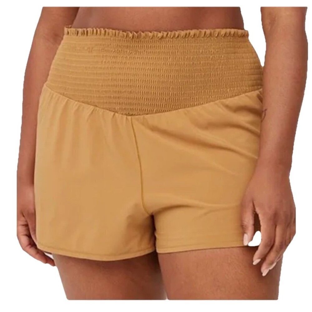 Aerie Real Me Smocked Running Shorts Lined Women Medium